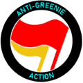 The Anti-Greenie Action symbol, designed by Walter, ultimately became the main Loyalist rallying cry in the fight against their tyranny.